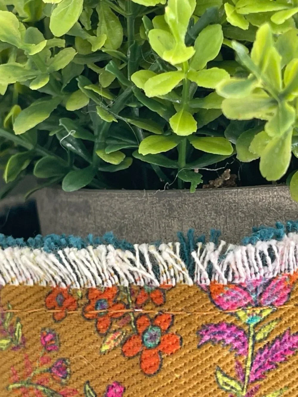 Nearly Natural Faux Boxwood + Natural Life Planter Cover Decor Bundle-NEW
